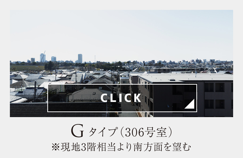 Gタイプ（306号室）※現地3階相当より南方面を望む