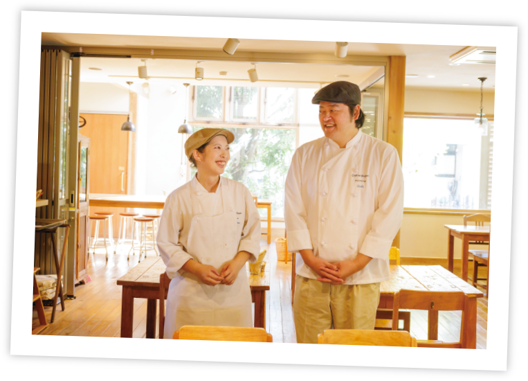 カフェボスケ 臼井さん、シェフブーランジェ 尾崎さん