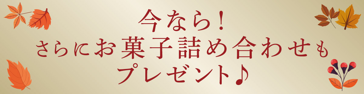 今なら！さらにお菓子詰め合わせもプレゼント♪